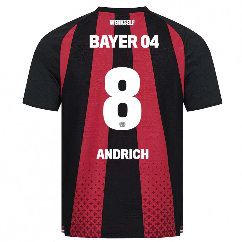 Danxen Niño Camiseta Robert Andrich #8 Negro Blanco Rojo 1ª Equipación 2026/27 La Camisa México