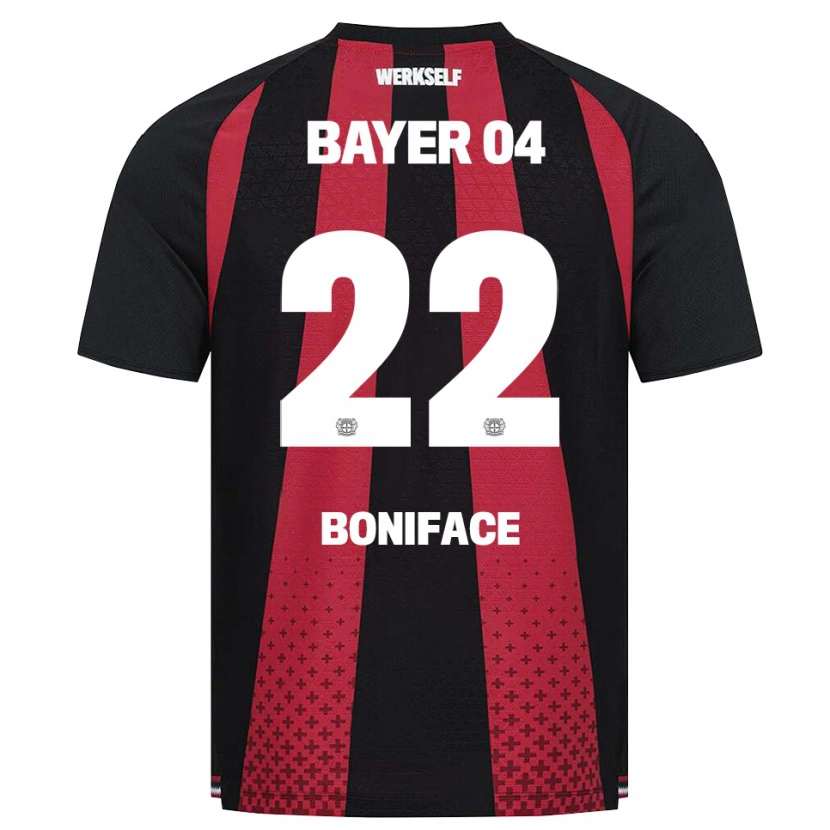 Danxen Niño Camiseta Victor Boniface #22 Negro Blanco Rojo 1ª Equipación 2026/27 La Camisa México