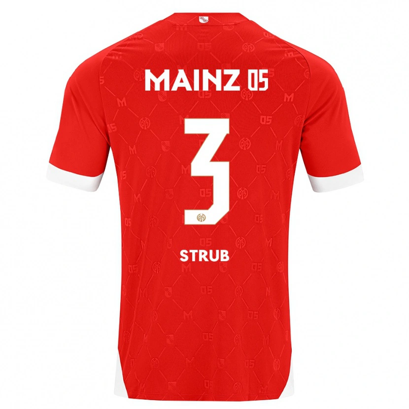 Danxen Niño Camiseta Jona Strub #3 Rojo Blanco 1ª Equipación 2026/27 La Camisa México