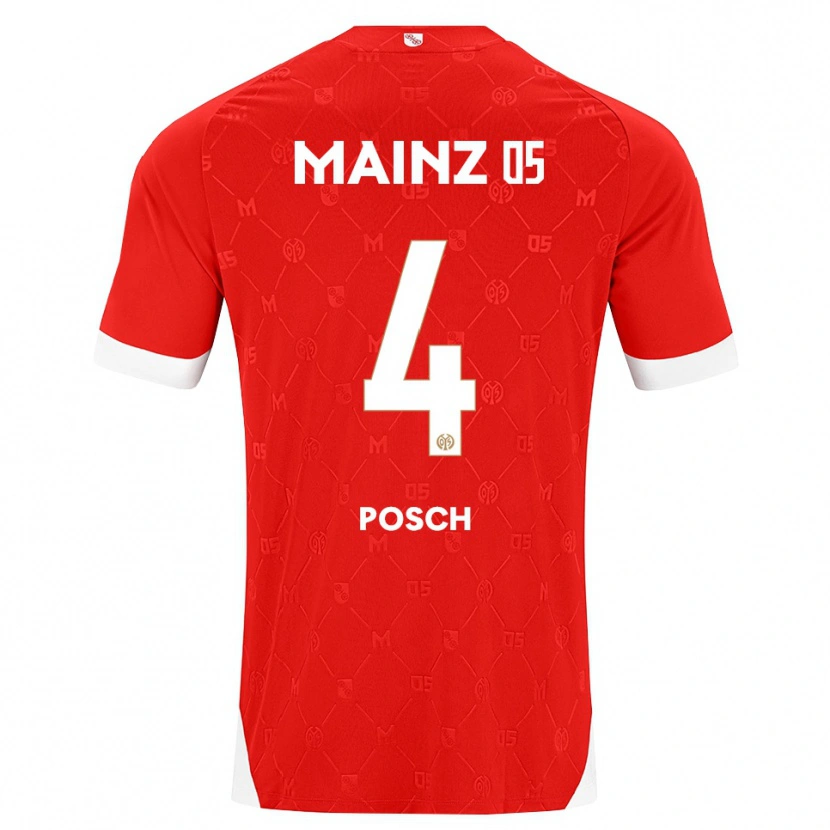 Danxen Niño Camiseta Stefan Posch #4 Rojo Blanco 1ª Equipación 2026/27 La Camisa México