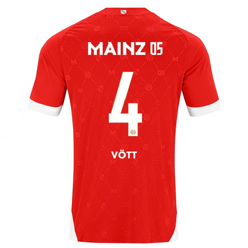 Danxen Niño Camiseta Jakob Vött #4 Rojo Blanco 1ª Equipación 2026/27 La Camisa México