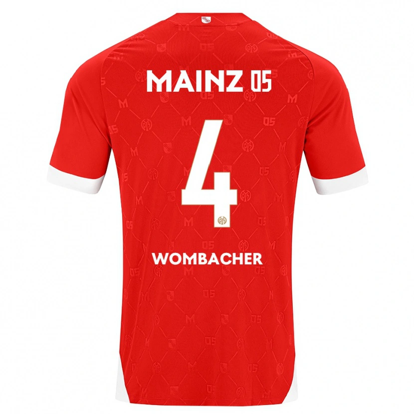 Danxen Niño Camiseta Fynn Wombacher #4 Rojo Blanco 1ª Equipación 2026/27 La Camisa México