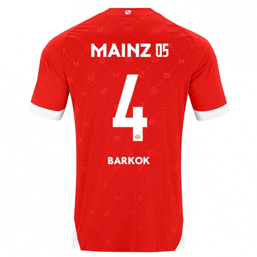 Danxen Niño Camiseta Aymen Barkok #4 Rojo Blanco 1ª Equipación 2026/27 La Camisa México
