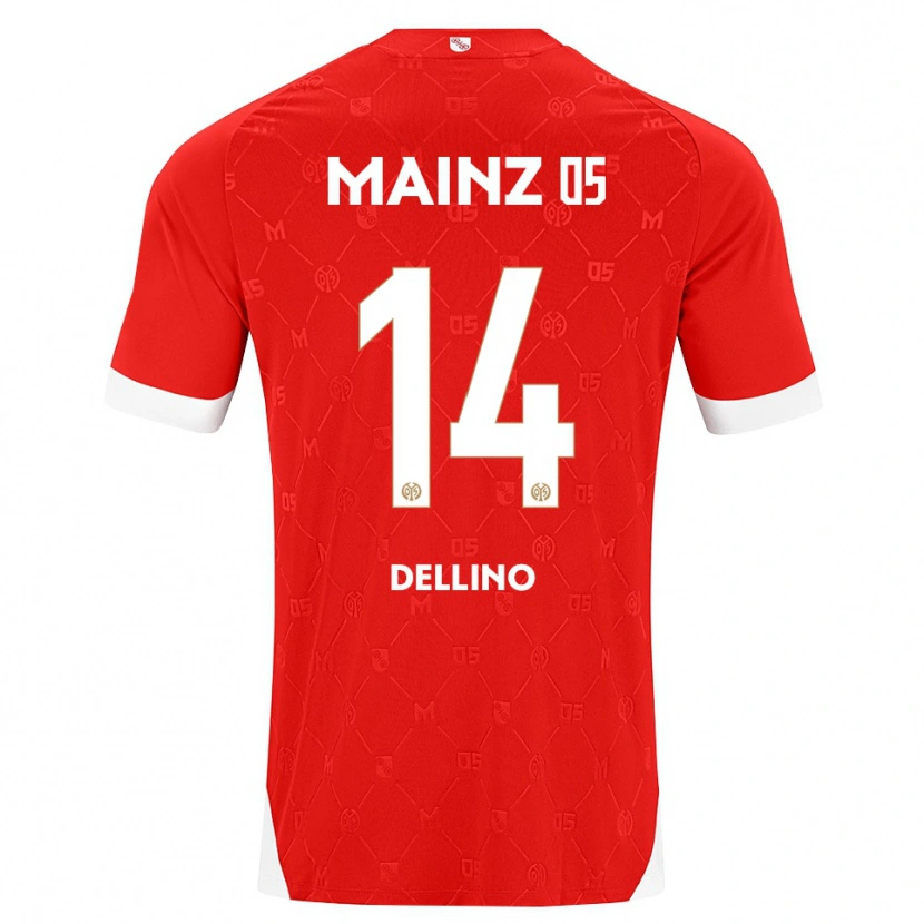 Danxen Niño Camiseta Luca Dellino #14 Rojo Blanco 1ª Equipación 2026/27 La Camisa México