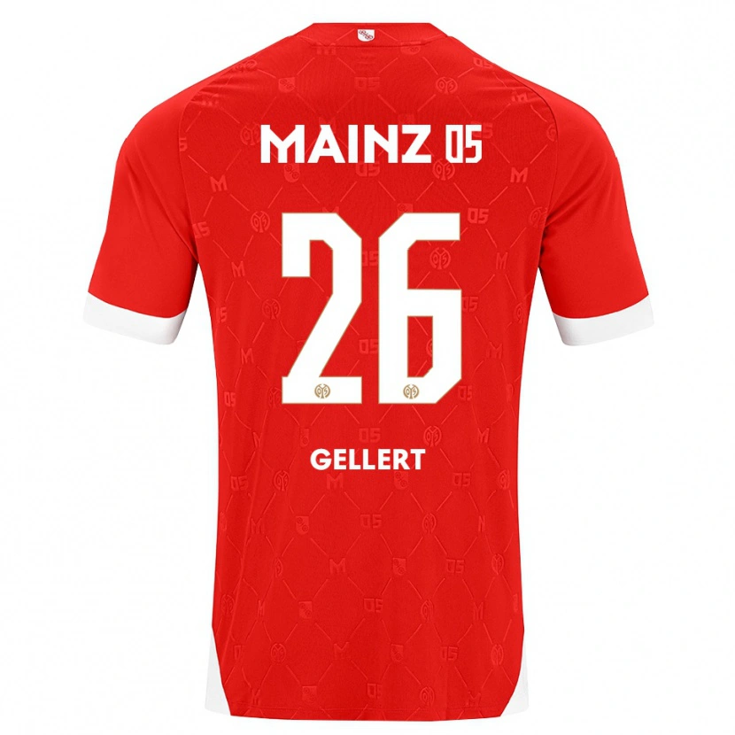 Danxen Niño Camiseta Mona Gellert #26 Rojo Blanco 1ª Equipación 2026/27 La Camisa México