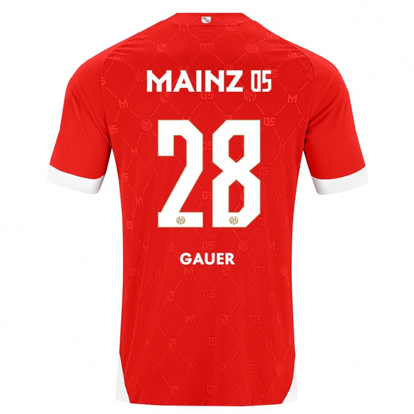 Danxen Niño Camiseta Luke Gauer #28 Rojo Blanco 1ª Equipación 2026/27 La Camisa México