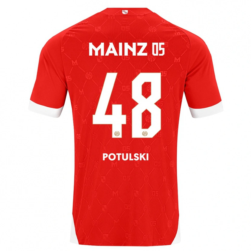 Danxen Niño Camiseta Kacper Potulski #48 Rojo Blanco 1ª Equipación 2026/27 La Camisa México