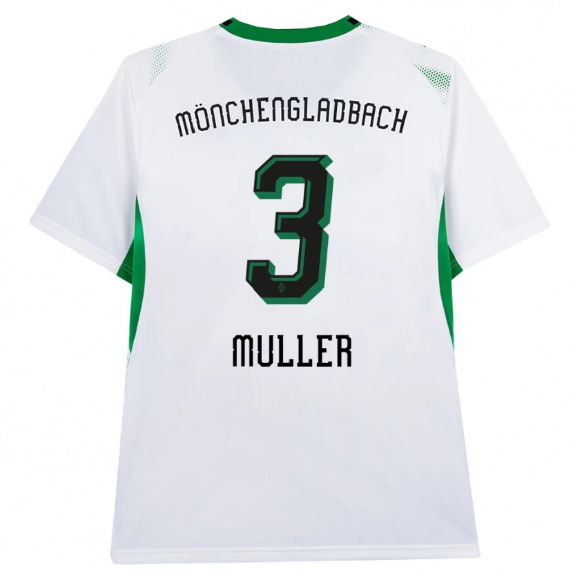 Danxen Niño Camiseta Barbara Müller #3 Blanco Negro Verde 1ª Equipación 2026/27 La Camisa México