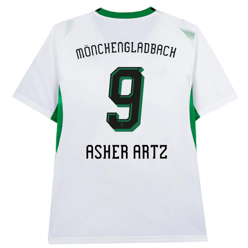 Danxen Niño Camiseta Asher Artz #9 Blanco Negro Verde 1ª Equipación 2026/27 La Camisa México