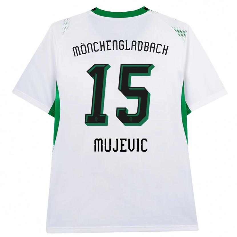 Danxen Niño Camiseta Samin Mujevic #15 Blanco Negro Verde 1ª Equipación 2026/27 La Camisa México