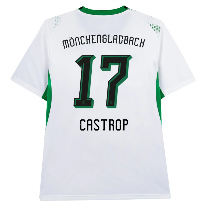 Danxen Niño Camiseta Jens Castrop #17 Blanco Negro Verde 1ª Equipación 2026/27 La Camisa México