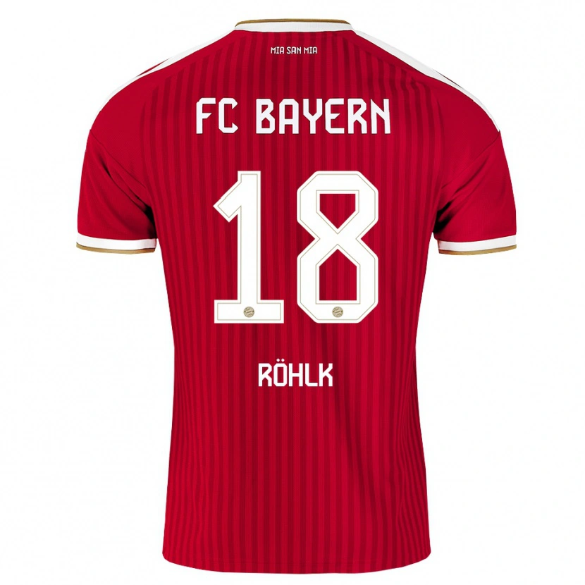 Danxen Niño Camiseta Jona Röhlk #18 Rojo Blanco Azul 1ª Equipación 2026/27 La Camisa México