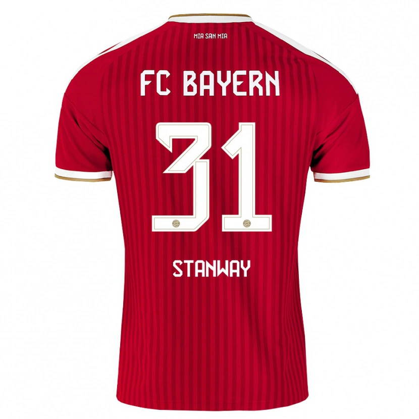 Danxen Niño Camiseta Georgia Stanway #31 Rojo Blanco Azul 1ª Equipación 2026/27 La Camisa México