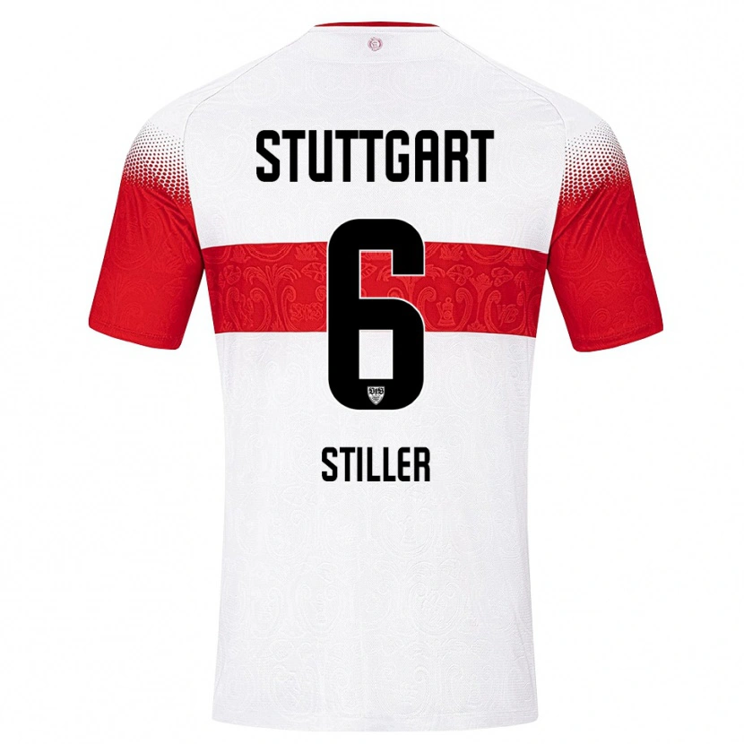 Danxen Niño Camiseta Angelo Stiller #6 Blanco Rojo Amarillo 1ª Equipación 2026/27 La Camisa México