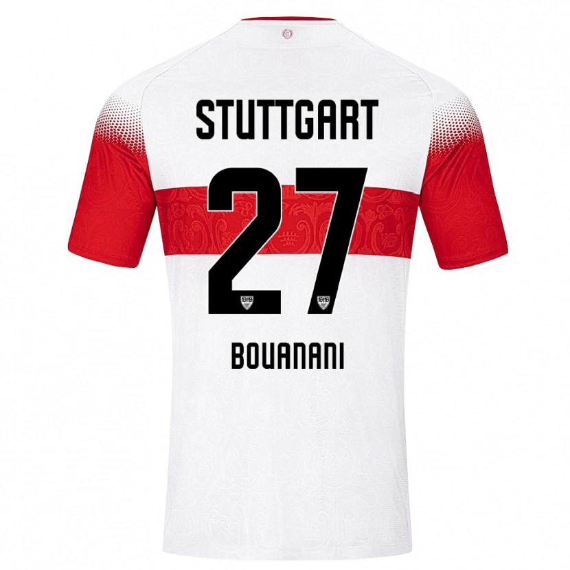 Danxen Niño Camiseta Badredine Bouanani #27 Blanco Rojo Amarillo 1ª Equipación 2026/27 La Camisa México
