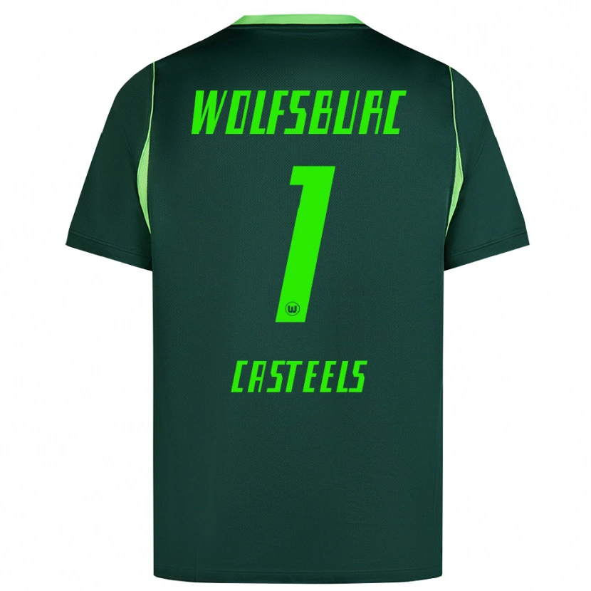 Danxen Niño Camiseta Koen Casteels #1 Verde Oscuro Blanco 1ª Equipación 2026/27 La Camisa México