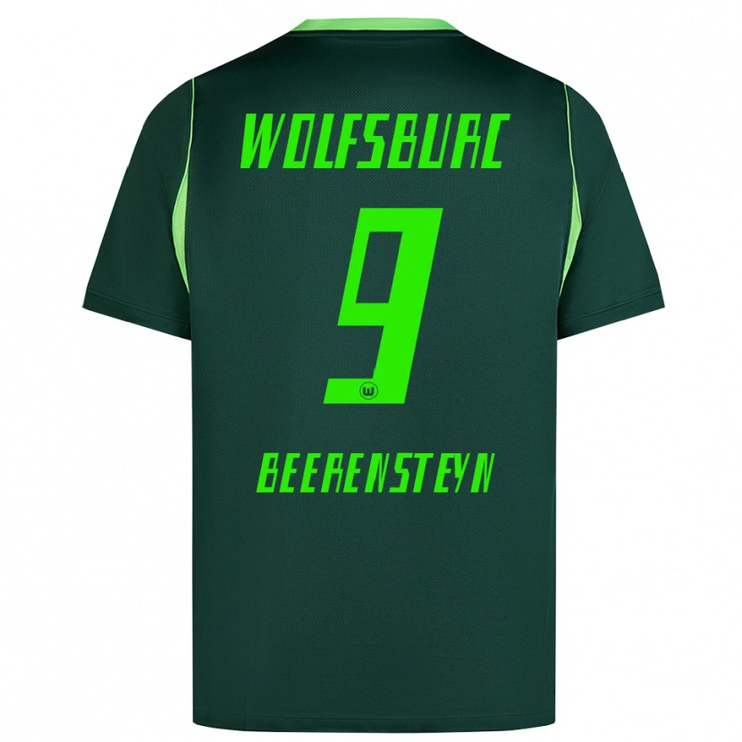 Danxen Niño Camiseta Lineth Beerensteyn #9 Verde Oscuro Blanco 1ª Equipación 2026/27 La Camisa México