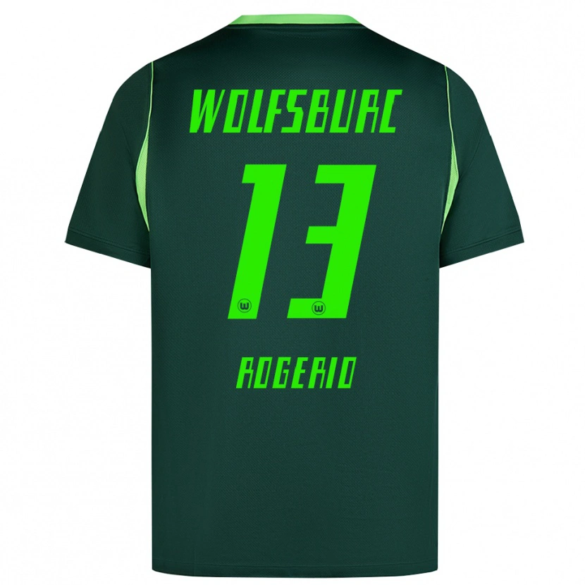 Danxen Niño Camiseta Rogério Oliveira Da Silva #13 Verde Oscuro Blanco 1ª Equipación 2026/27 La Camisa México