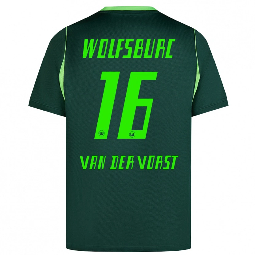 Danxen Niño Camiseta Fynn Van Der Vorst #16 Verde Oscuro Blanco 1ª Equipación 2026/27 La Camisa México