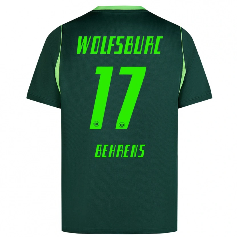 Danxen Niño Camiseta Kevin Behrens #17 Verde Oscuro Blanco 1ª Equipación 2026/27 La Camisa México