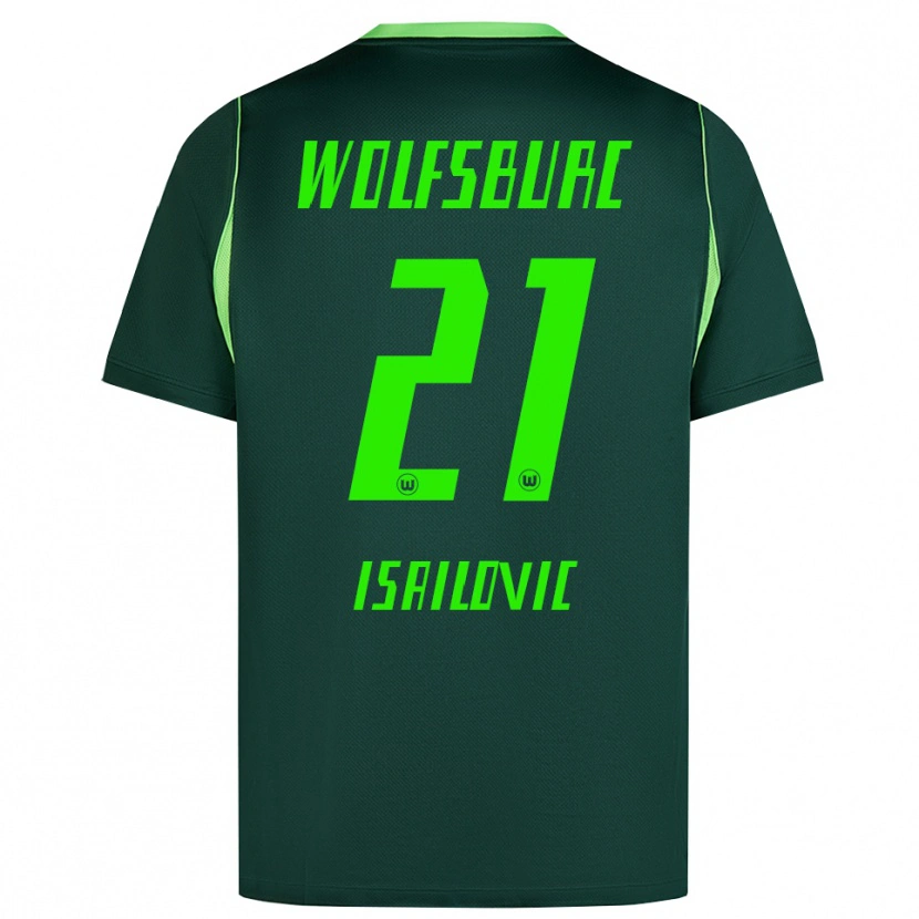Danxen Niño Camiseta Nikola Isailovic #21 Verde Oscuro Blanco 1ª Equipación 2026/27 La Camisa México