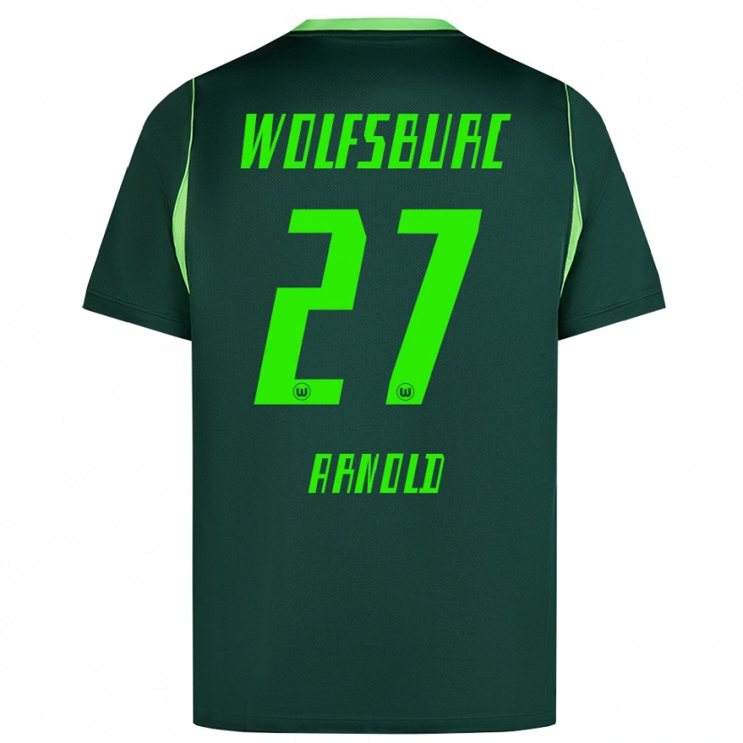 Danxen Niño Camiseta Maximilian Arnold #27 Verde Oscuro Blanco 1ª Equipación 2026/27 La Camisa México