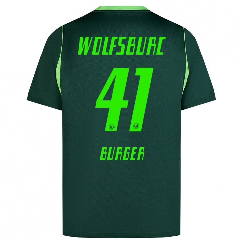 Danxen Niño Camiseta Jan Bürger #41 Verde Oscuro Blanco 1ª Equipación 2026/27 La Camisa México