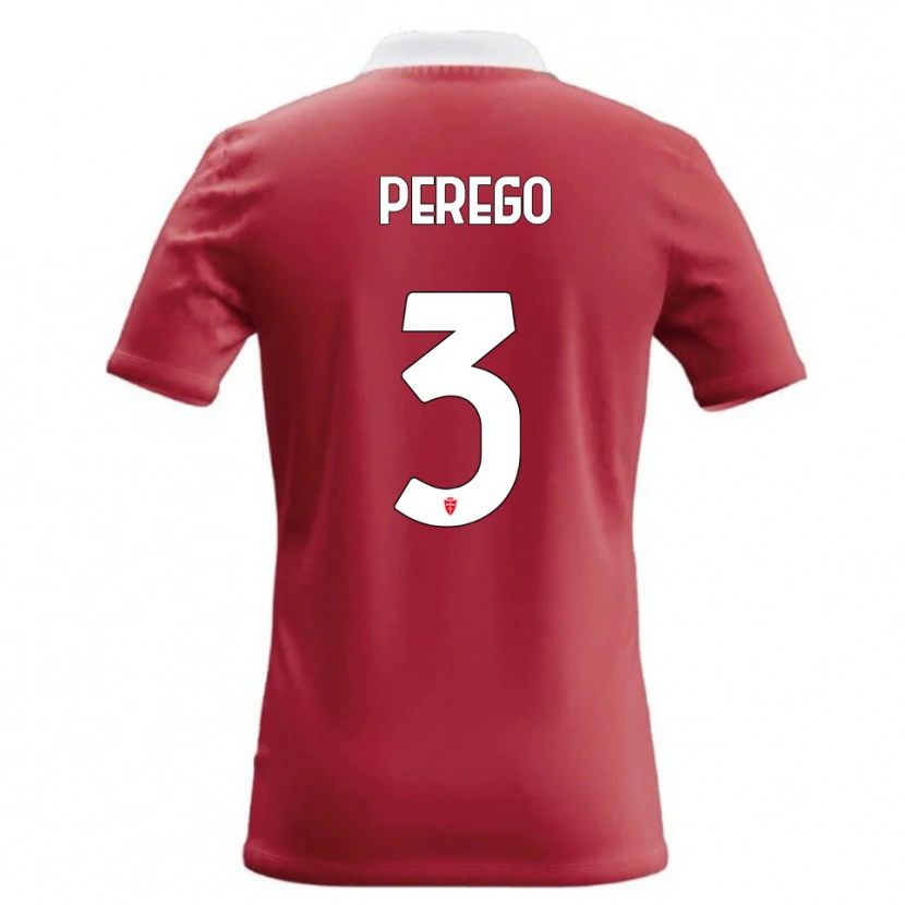 Danxen Niño Camiseta Gregorio Perego #3 Rojo Blanco 1ª Equipación 2026/27 La Camisa México