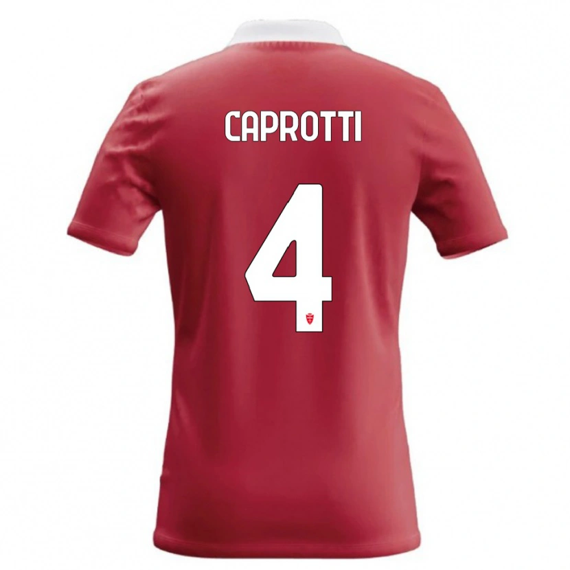 Danxen Niño Camiseta Carlo Caprotti #4 Rojo Blanco 1ª Equipación 2026/27 La Camisa México