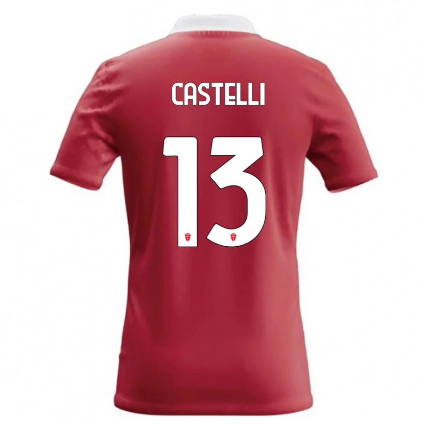 Danxen Niño Camiseta Davide Castelli #13 Rojo Blanco 1ª Equipación 2026/27 La Camisa México