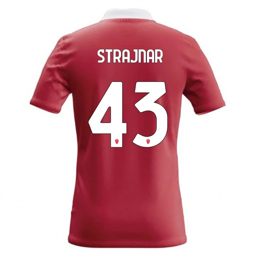 Danxen Niño Camiseta Aljaz Strajnar #43 Rojo Blanco 1ª Equipación 2026/27 La Camisa México
