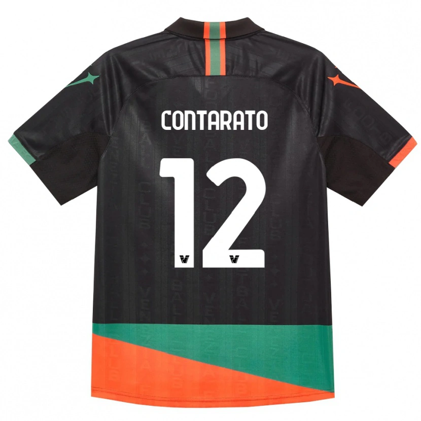 Danxen Niño Camiseta Ettore Contarato #12 Negro Naranja Verde 1ª Equipación 2026/27 La Camisa México