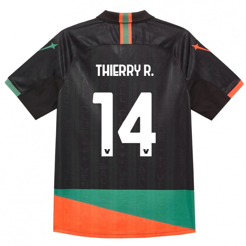 Danxen Niño Camiseta Thierry Correia #14 Negro Naranja Verde 1ª Equipación 2026/27 La Camisa México