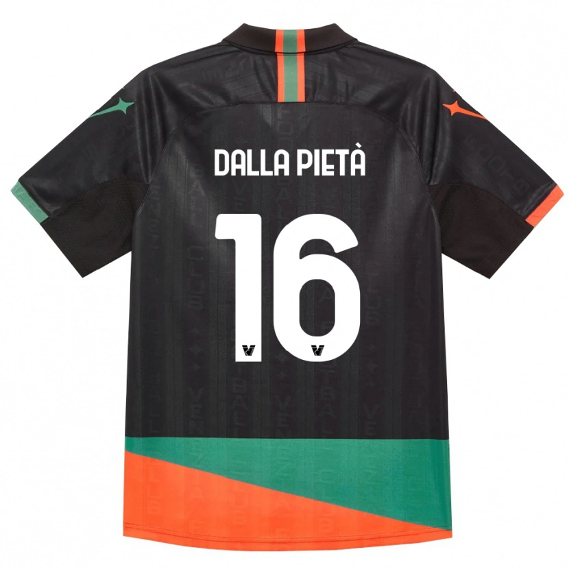 Danxen Niño Camiseta Leonardo Dalla Pietà #16 Negro Naranja Verde 1ª Equipación 2026/27 La Camisa México