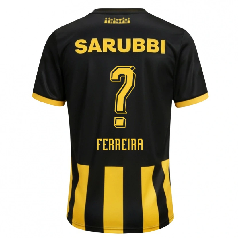 Danxen Niño Camiseta Matías Ferreira #0 Negro Amarillo 1ª Equipación 2026/27 La Camisa México
