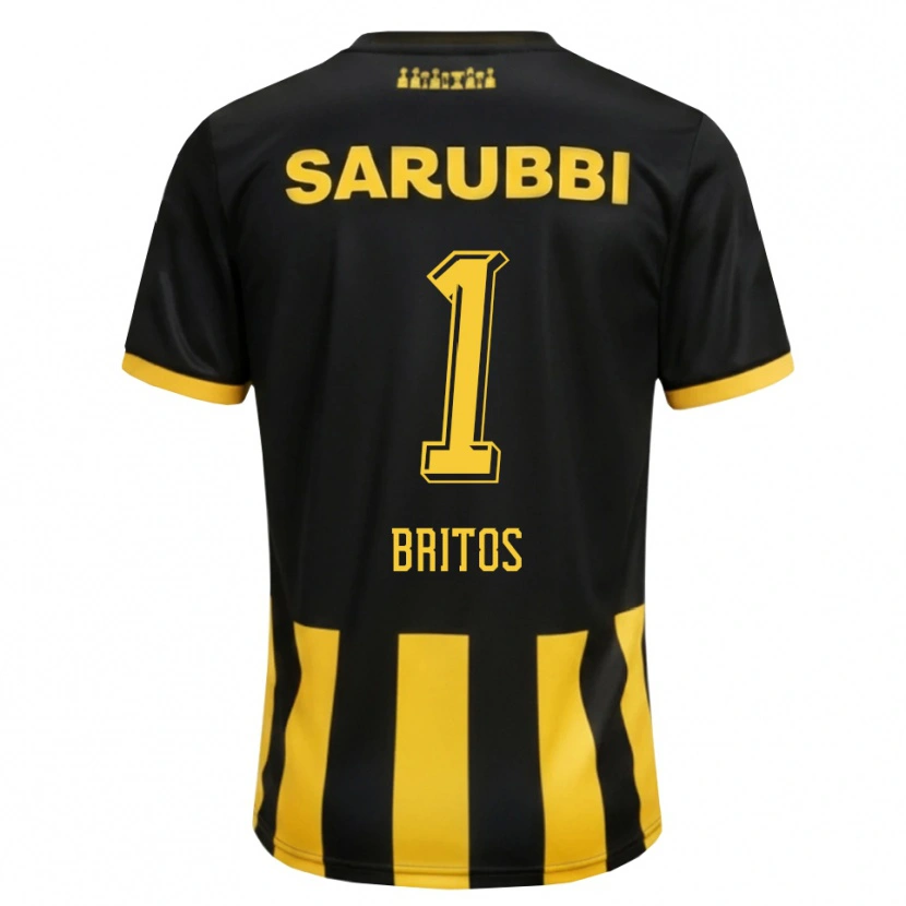 Danxen Niño Camiseta Sebastián Britos #1 Negro Amarillo 1ª Equipación 2026/27 La Camisa México