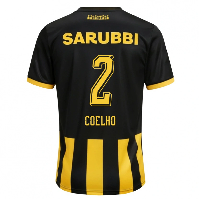 Danxen Niño Camiseta Léo Coelho #2 Negro Amarillo 1ª Equipación 2026/27 La Camisa México