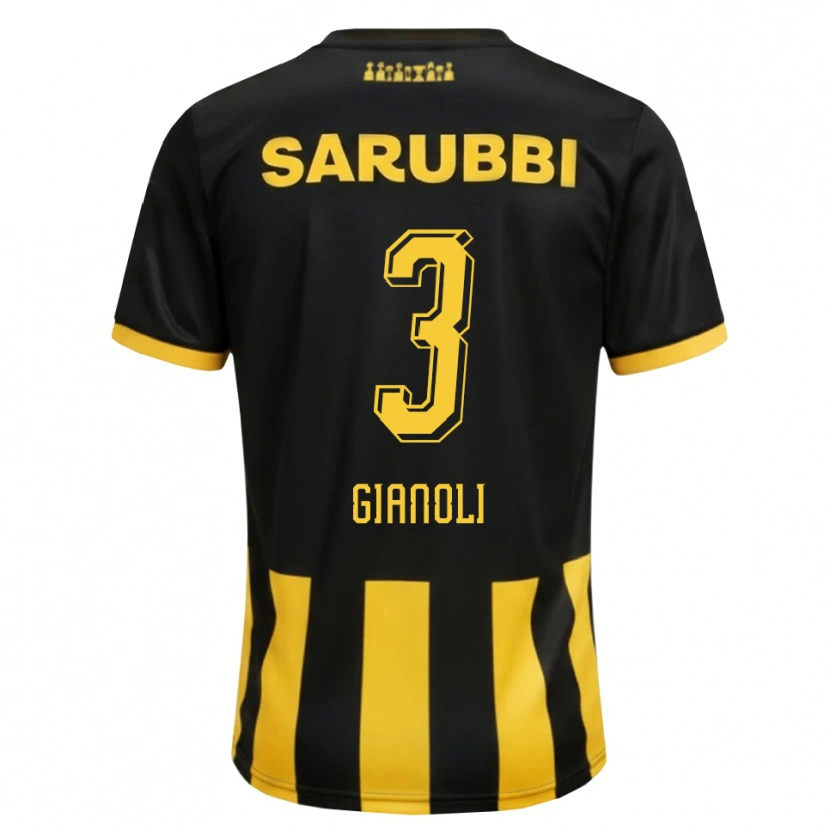 Danxen Niño Camiseta Martín Gianoli #3 Negro Amarillo 1ª Equipación 2026/27 La Camisa México