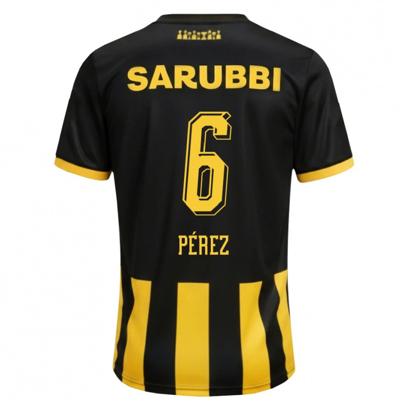 Danxen Niño Camiseta Rodrigo Pérez #6 Negro Amarillo 1ª Equipación 2026/27 La Camisa México