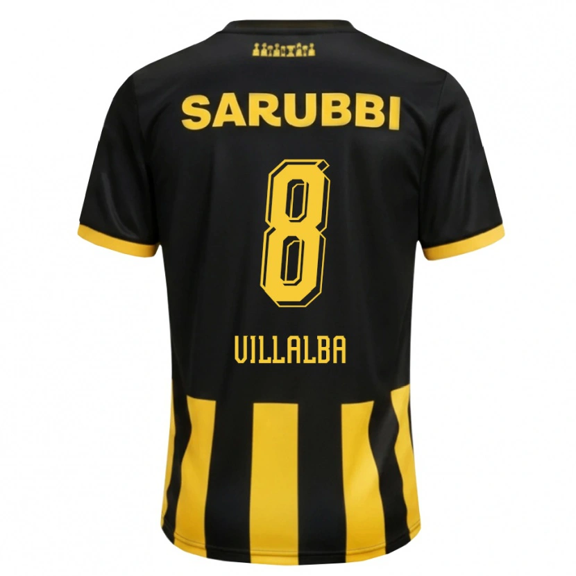 Danxen Niño Camiseta Héctor Villalba #8 Negro Amarillo 1ª Equipación 2026/27 La Camisa México