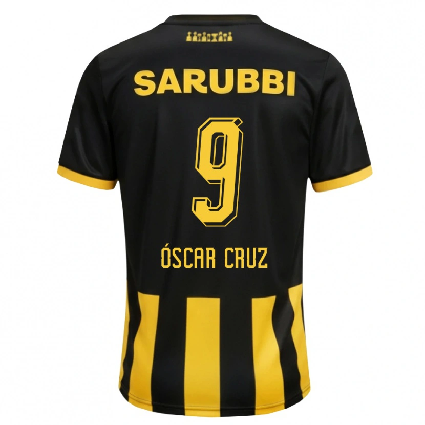 Danxen Niño Camiseta Óscar Cruz #9 Negro Amarillo 1ª Equipación 2026/27 La Camisa México