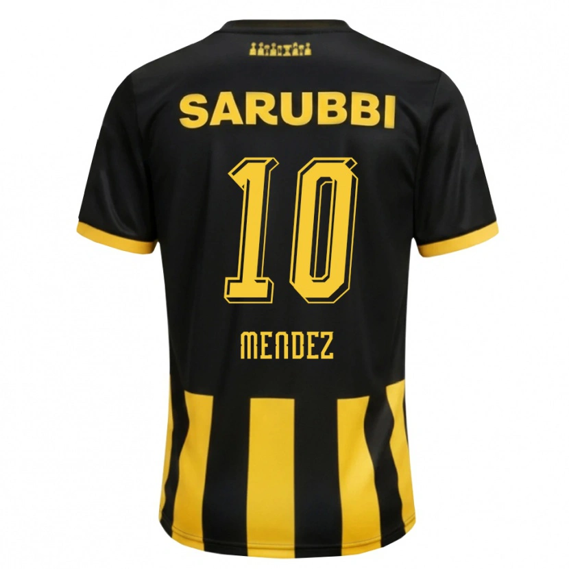 Danxen Niño Camiseta Kevin Méndez #10 Negro Amarillo 1ª Equipación 2026/27 La Camisa México