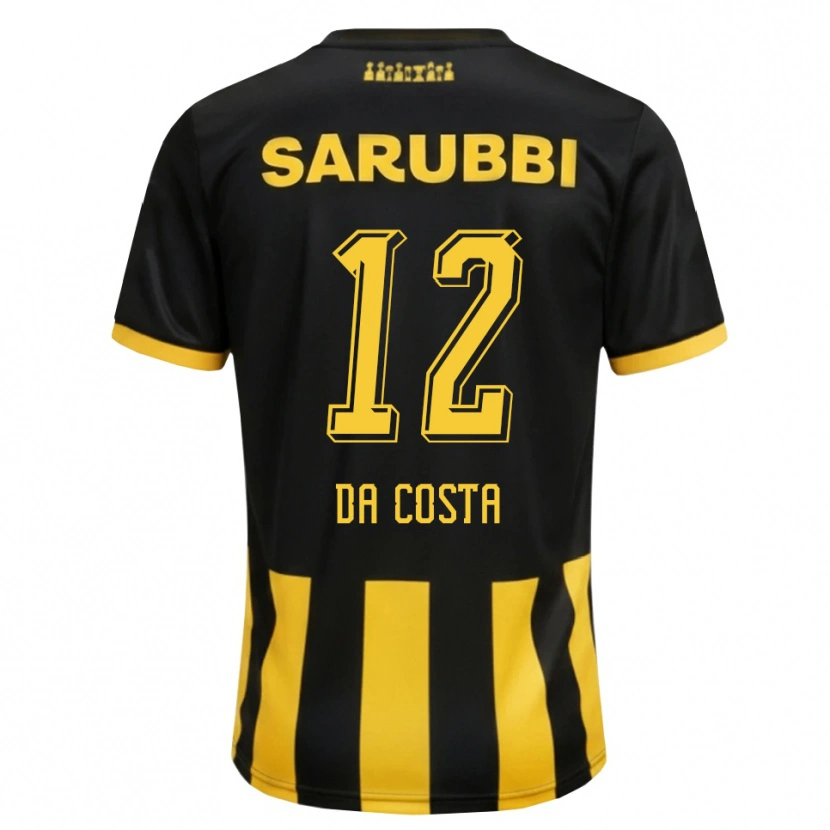 Danxen Niño Camiseta Paulo Da Costa #12 Negro Amarillo 1ª Equipación 2026/27 La Camisa México