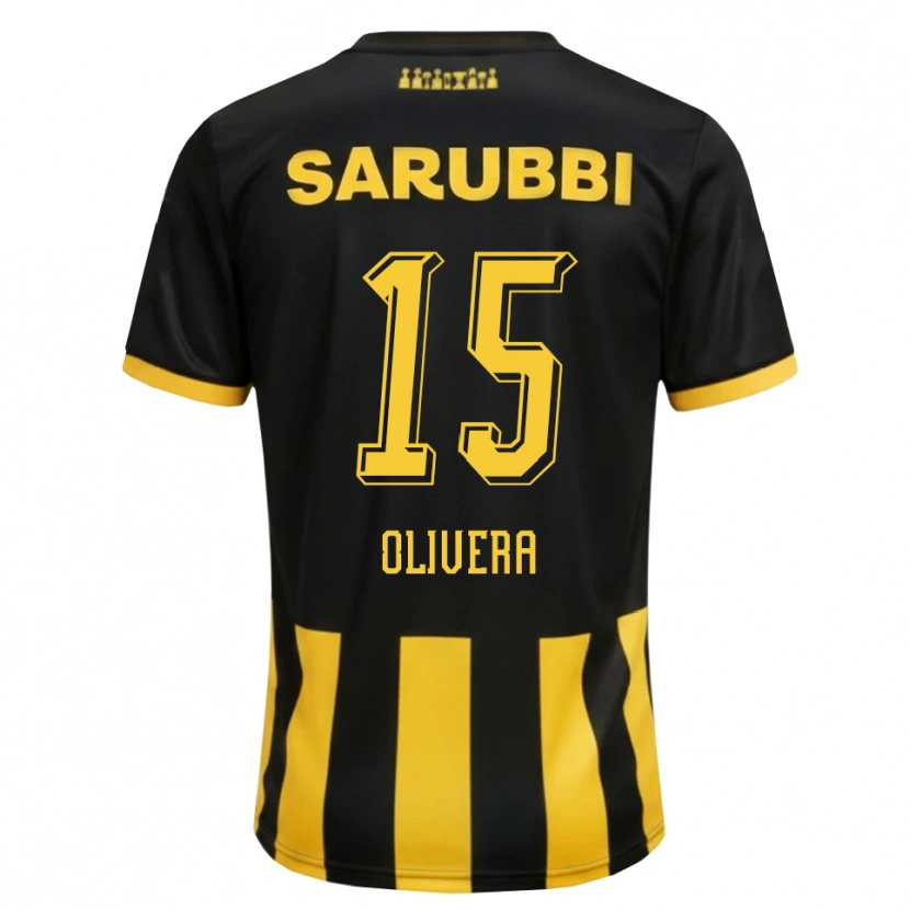 Danxen Niño Camiseta Maximiliano Olivera #15 Negro Amarillo 1ª Equipación 2026/27 La Camisa México
