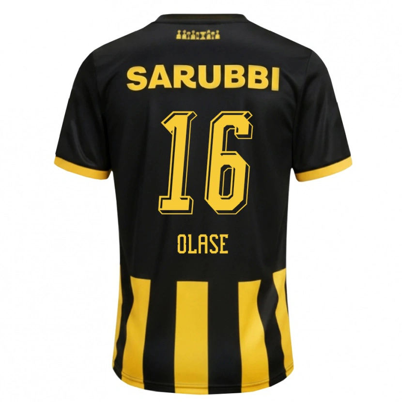 Danxen Niño Camiseta Tomás Olase #16 Negro Amarillo 1ª Equipación 2026/27 La Camisa México
