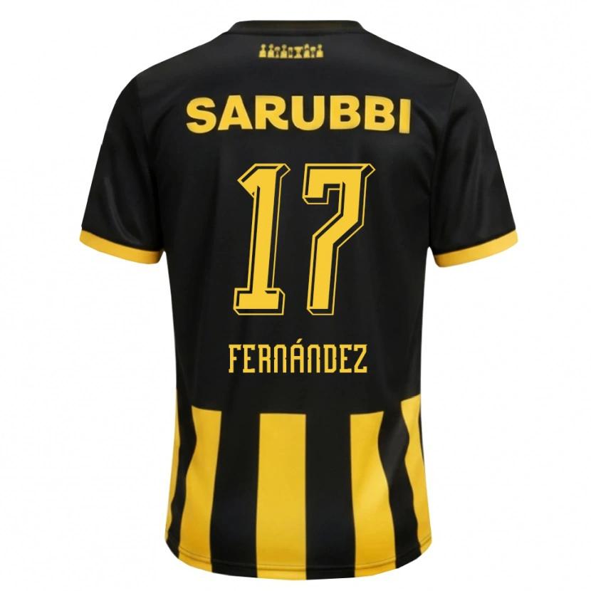 Danxen Niño Camiseta Ezequiel Fernández #17 Negro Amarillo 1ª Equipación 2026/27 La Camisa México