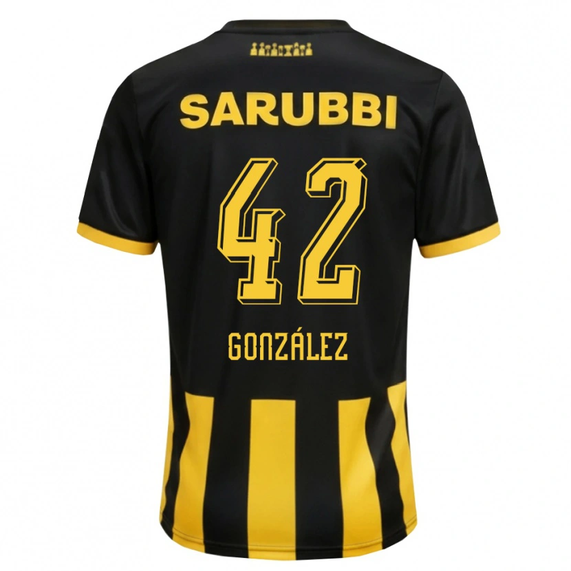 Danxen Niño Camiseta Luciano González #42 Negro Amarillo 1ª Equipación 2026/27 La Camisa México