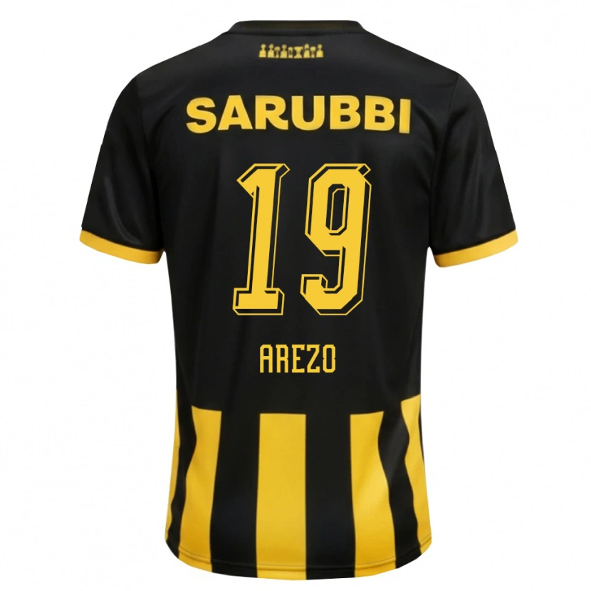 Danxen Niño Camiseta Matías Arezo #19 Negro Amarillo 1ª Equipación 2026/27 La Camisa México