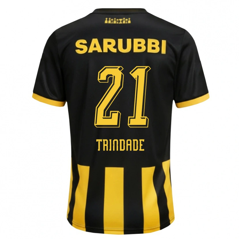 Danxen Niño Camiseta Jesús Trindade #21 Negro Amarillo 1ª Equipación 2026/27 La Camisa México