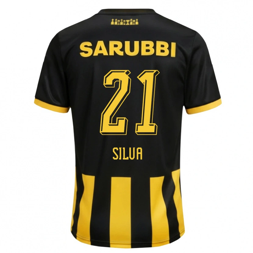 Danxen Niño Camiseta Gastón Silva #21 Negro Amarillo 1ª Equipación 2026/27 La Camisa México
